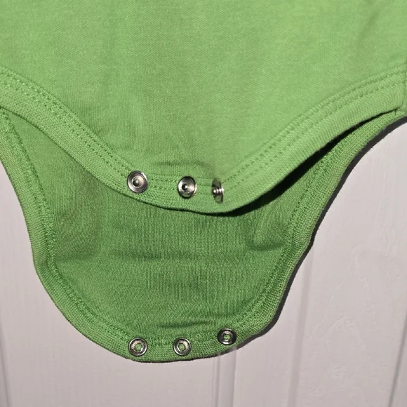 ALittleLark Green Bicycle Print Onesie Baby Size 3-6M - Picture 6 of 8